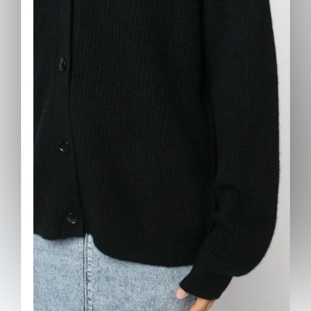 LOULOU STUDIO Leka V-Neck Ribbed Cashmere Cardigan-Small - Picture 11 of 11
